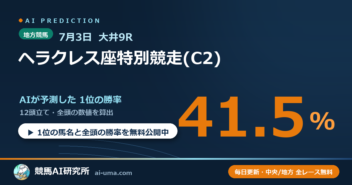 2026年7月3日 大井9R ヘラクレス座特別競走(C2)