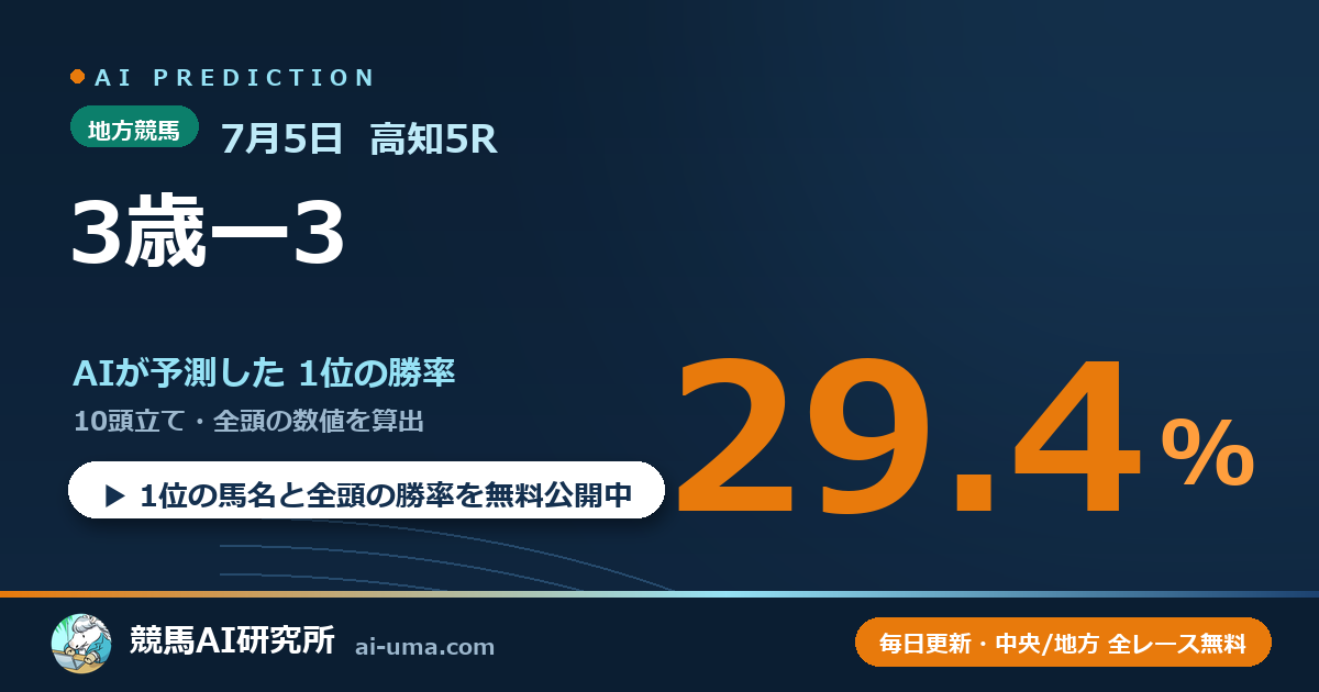 2026年7月5日 高知5R 3歳ー3