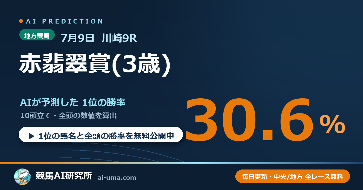 2026年7月9日 川崎9R 赤翡翠賞(3歳)