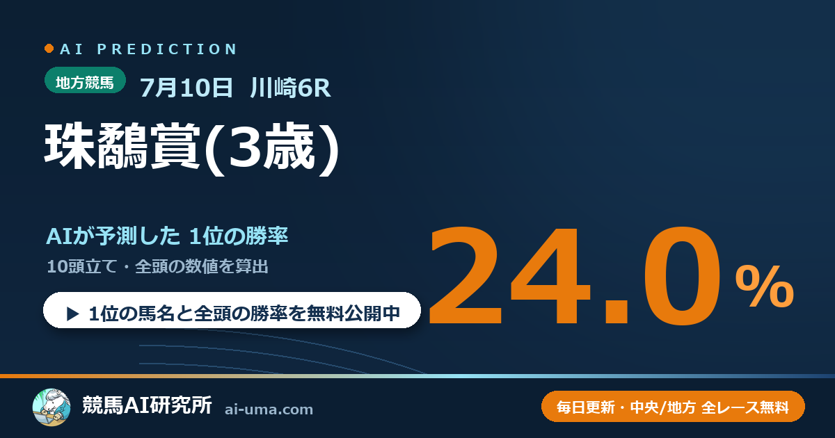 2026年7月10日 川崎6R 珠鷸賞(3歳)