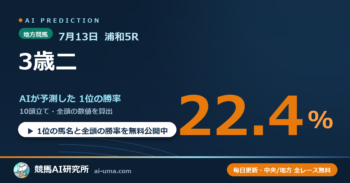 2026年7月13日 浦和5R 3歳二