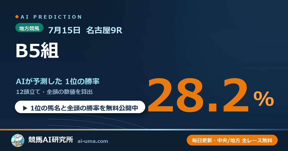 2026年7月15日 名古屋9R B5組