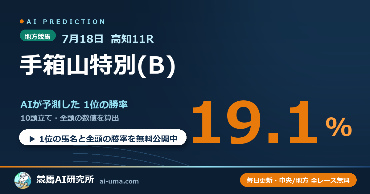 2026年7月18日 高知11R 手箱山特別(B)