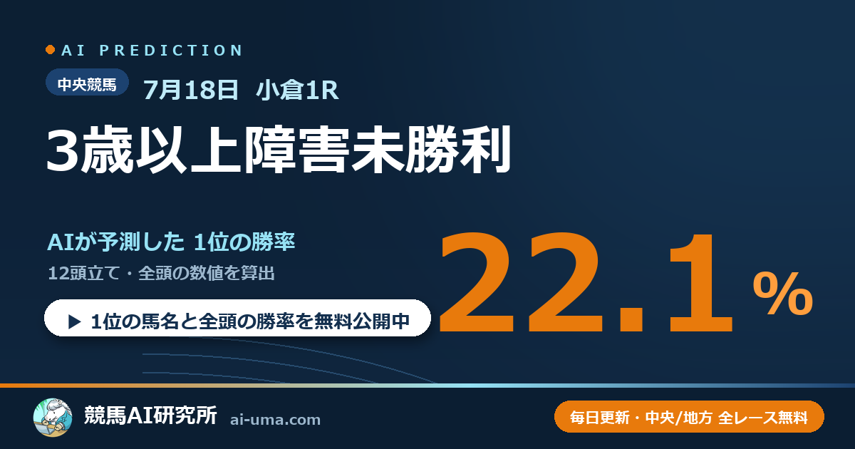 2026年7月18日 小倉1R 3歳以上障害未勝利