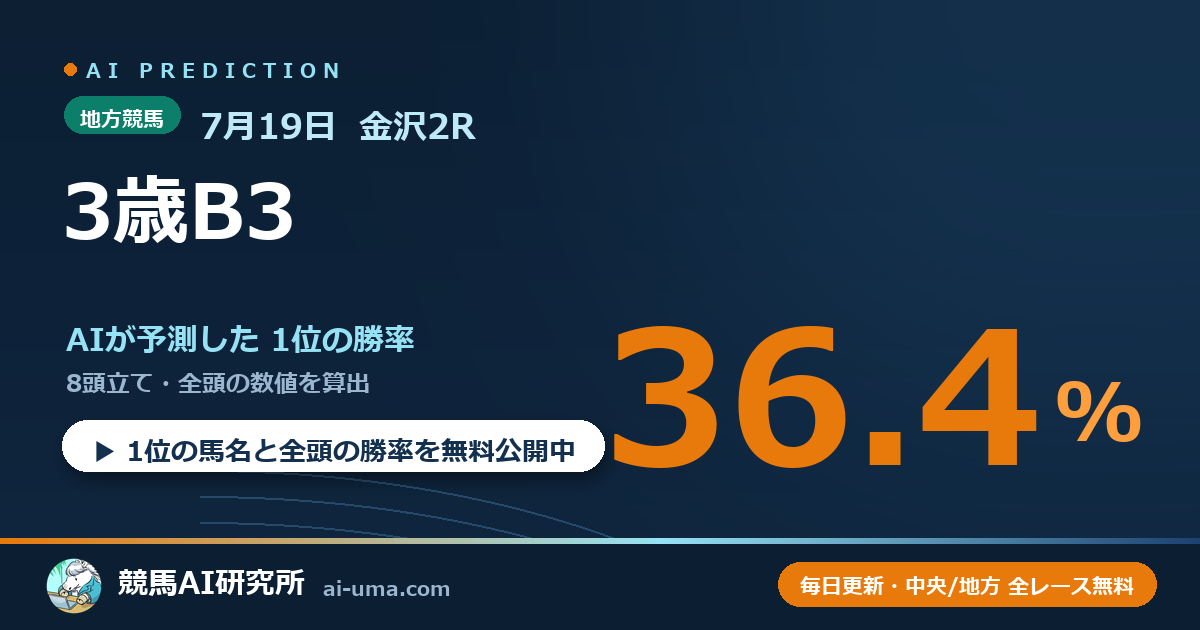 2026年7月19日 金沢2R 3歳B3