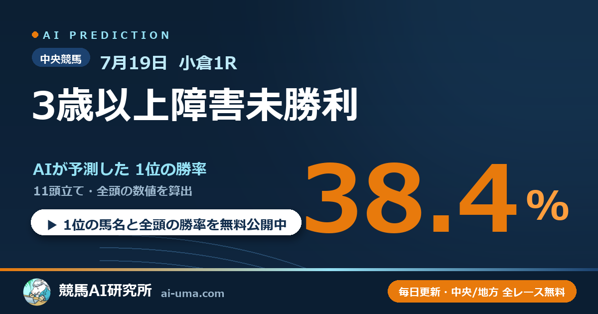 2026年7月19日 小倉1R 3歳以上障害未勝利