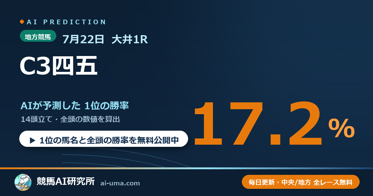 2026年7月22日 大井1R C3四五