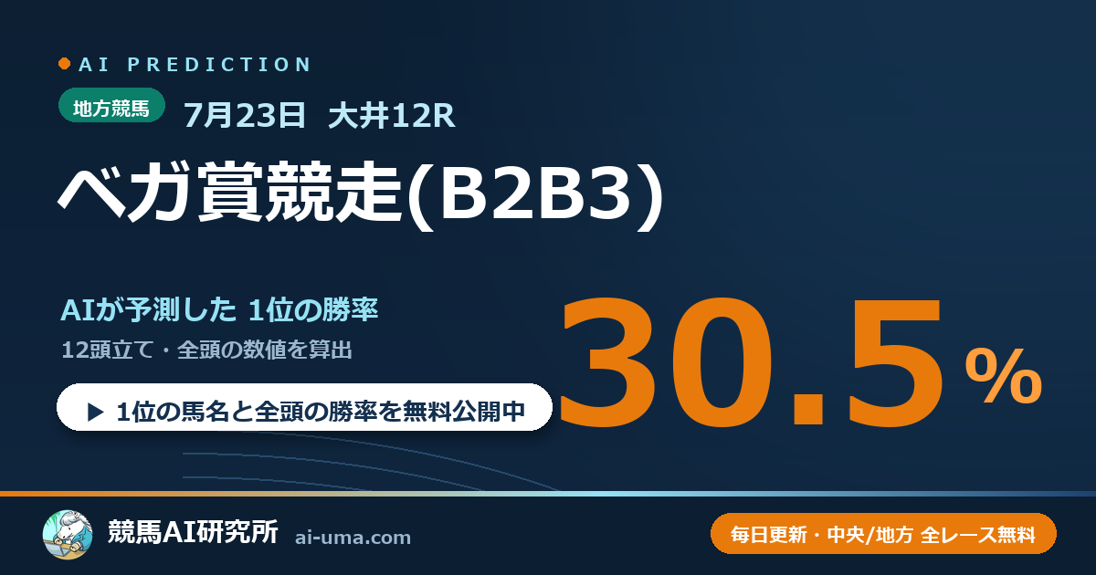 2026年7月23日 大井12R ベガ賞競走(B2B3)