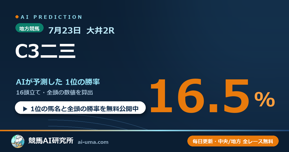 2026年7月23日 大井2R C3二三