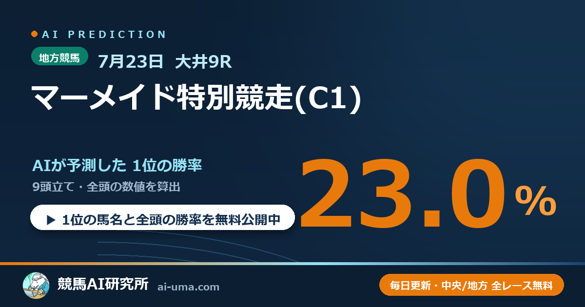 2026年7月23日 大井9R マーメイド特別競走(C1)