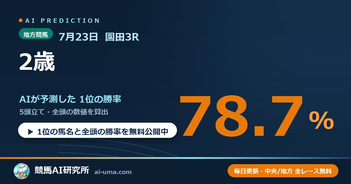 2026年7月23日 園田3R 2歳