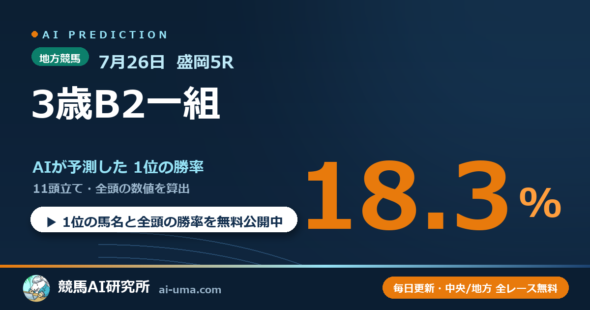 2026年7月26日 盛岡5R 3歳B2一組