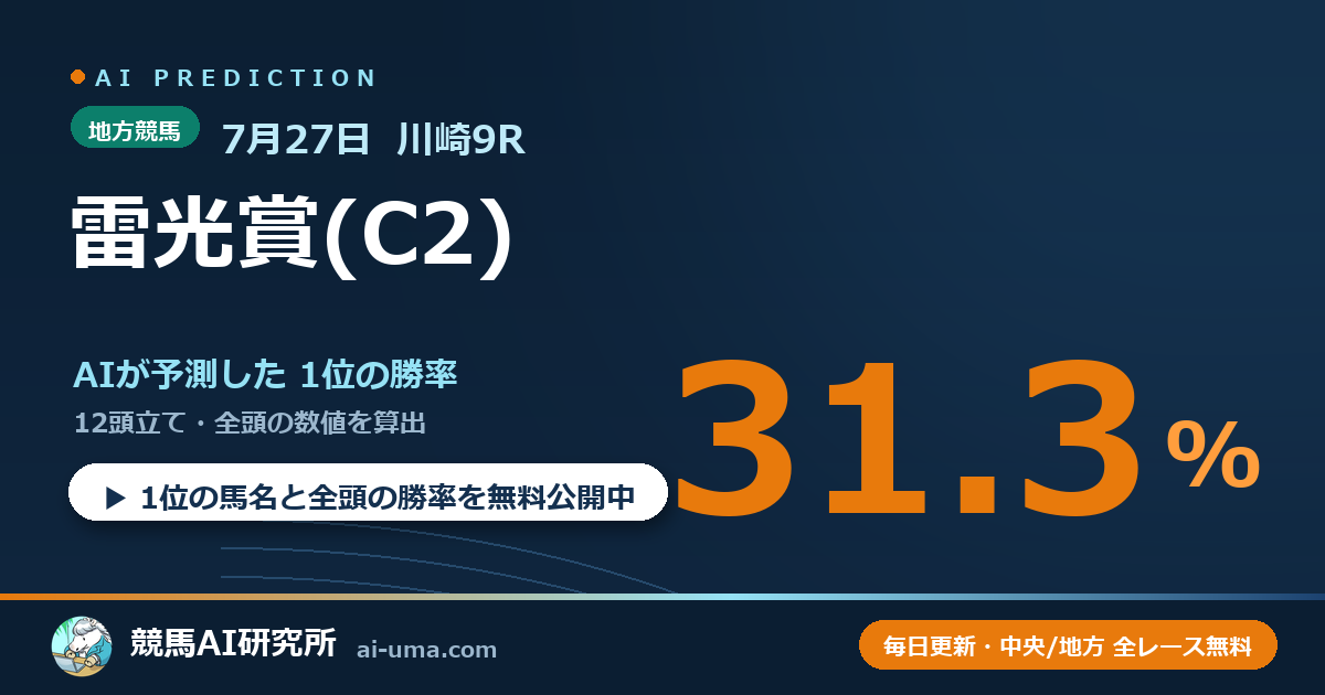 2026年7月27日 川崎9R 雷光賞(C2)