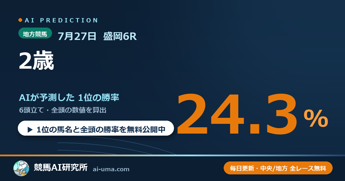 2026年7月27日 盛岡6R 2歳