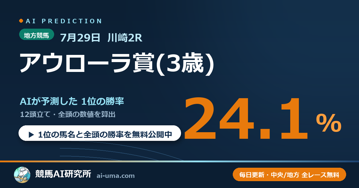 2026年7月29日 川崎2R アウローラ賞(3歳)