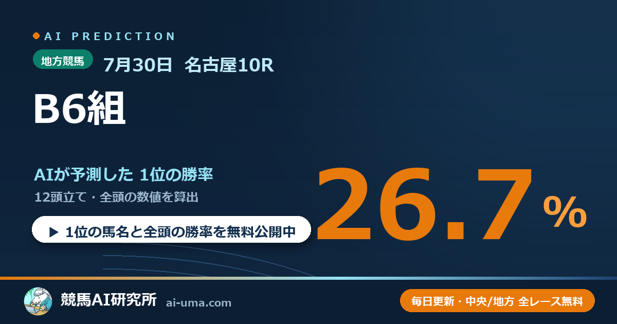 2026年7月30日 名古屋10R B6組