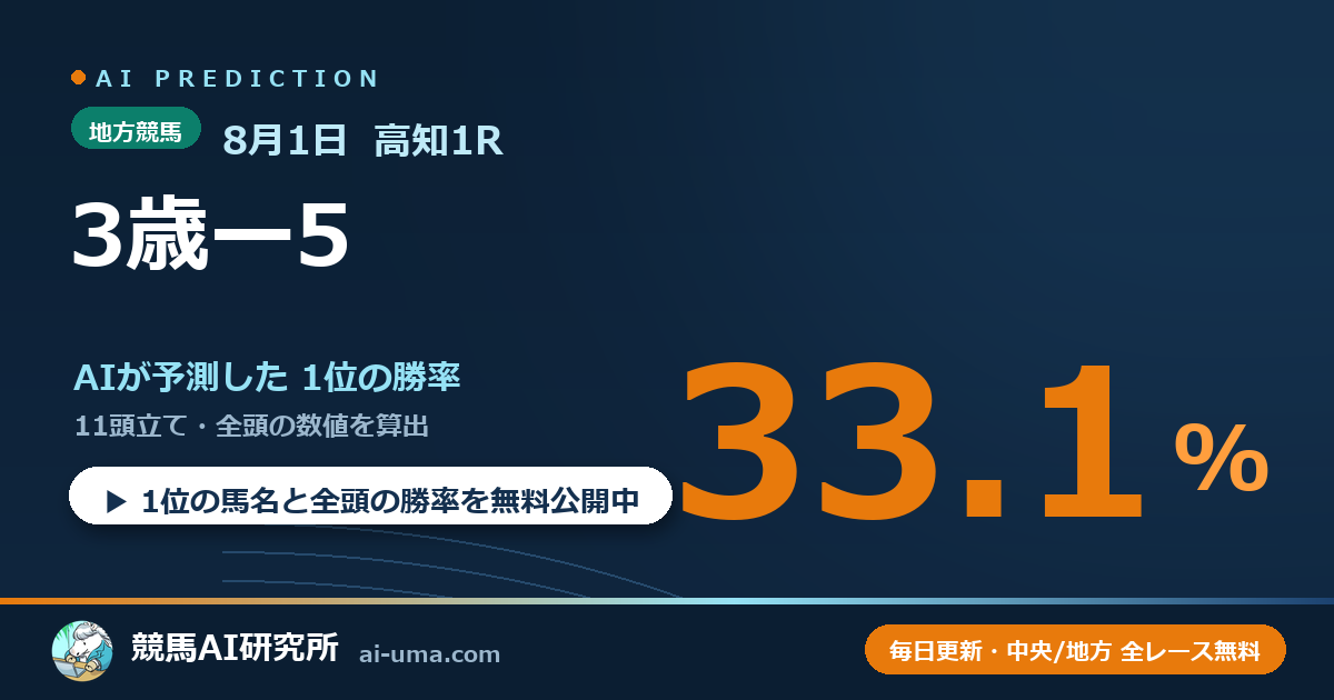 2026年8月1日 高知1R 3歳ー5