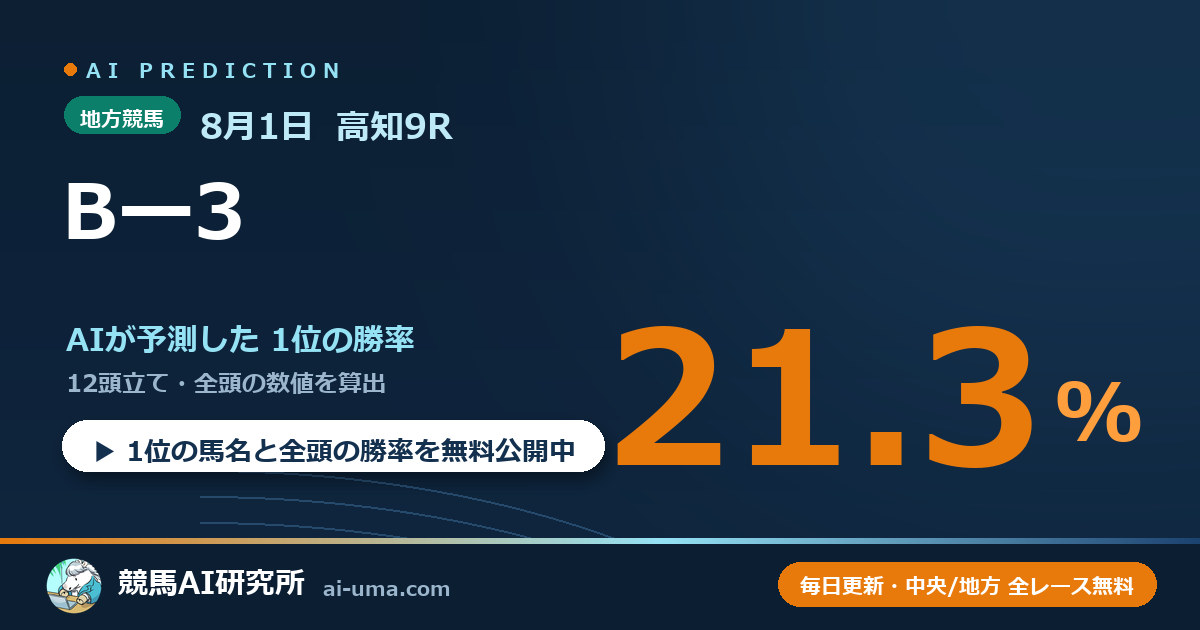 2026年8月1日 高知9R Bー3