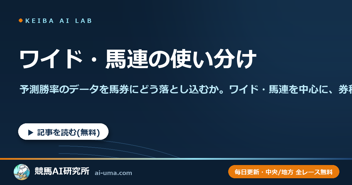 ワイド・馬連の使い分け