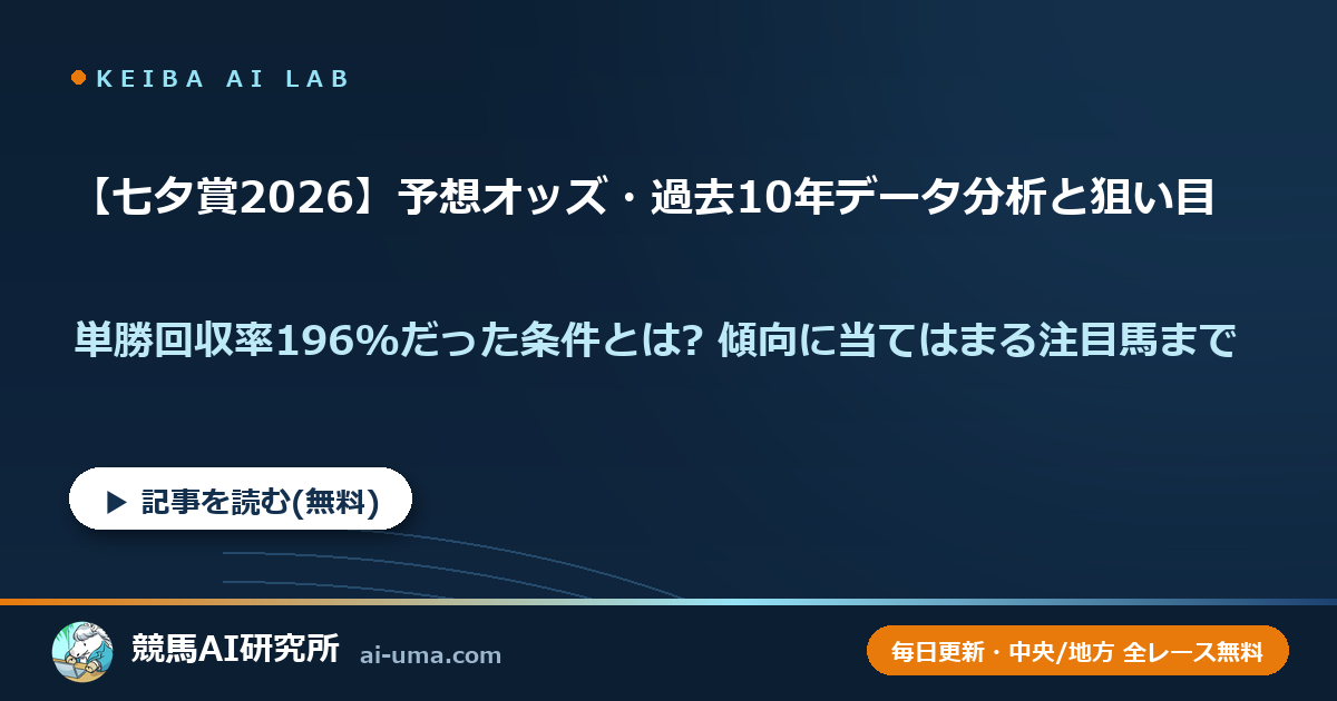 【七夕賞2026】予想オッズ・過去10年データ分析と狙い目