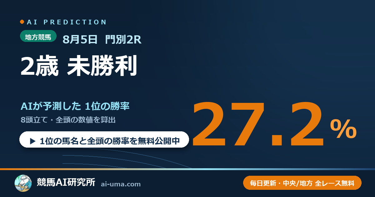 2026年8月5日 門別2R 2歳 未勝利