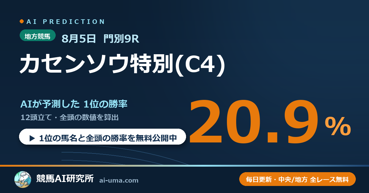 2026年8月5日 門別9R カセンソウ特別(C4)