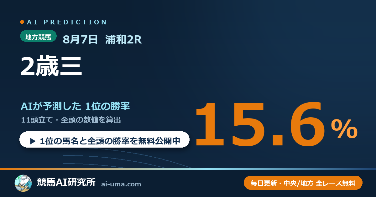 2026年8月7日 浦和2R 2歳三