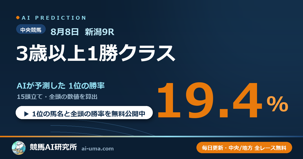 2026年8月8日 新潟9R 3歳以上1勝クラス