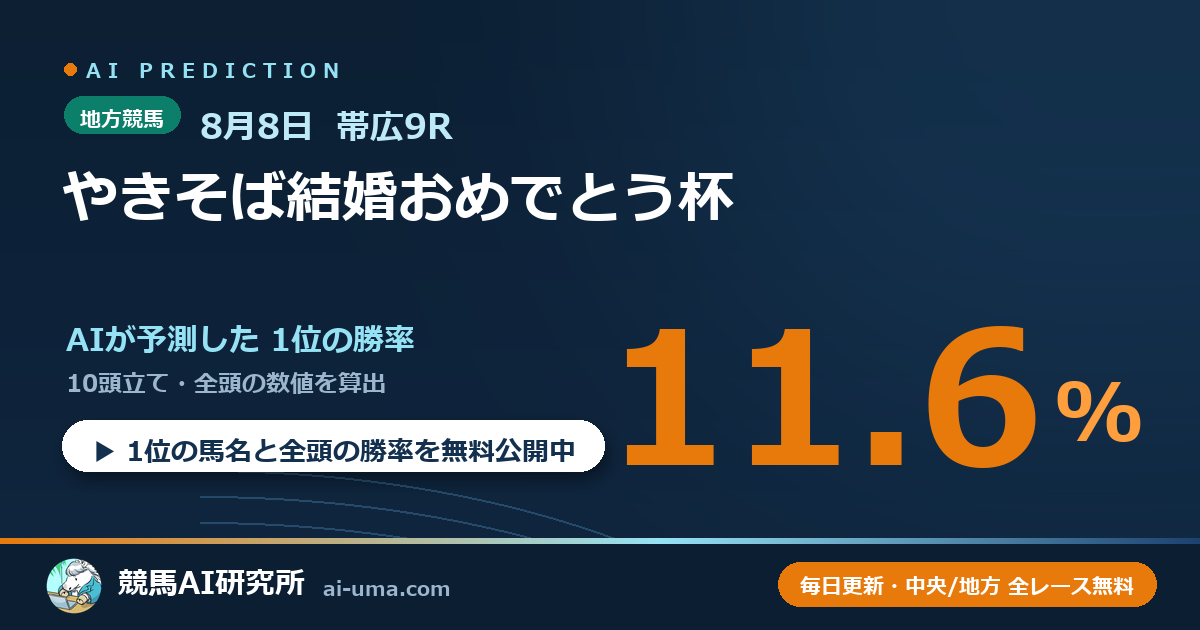 2026年8月8日 帯広9R やきそば結婚おめでとう杯