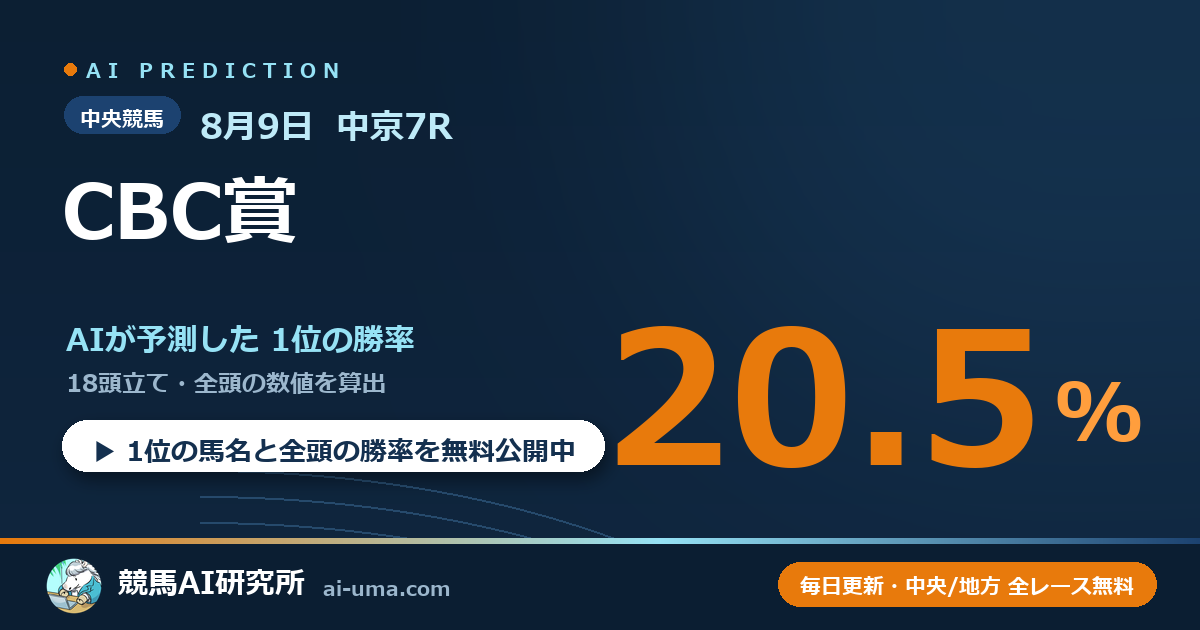 2026年8月9日 中京7R CBC賞