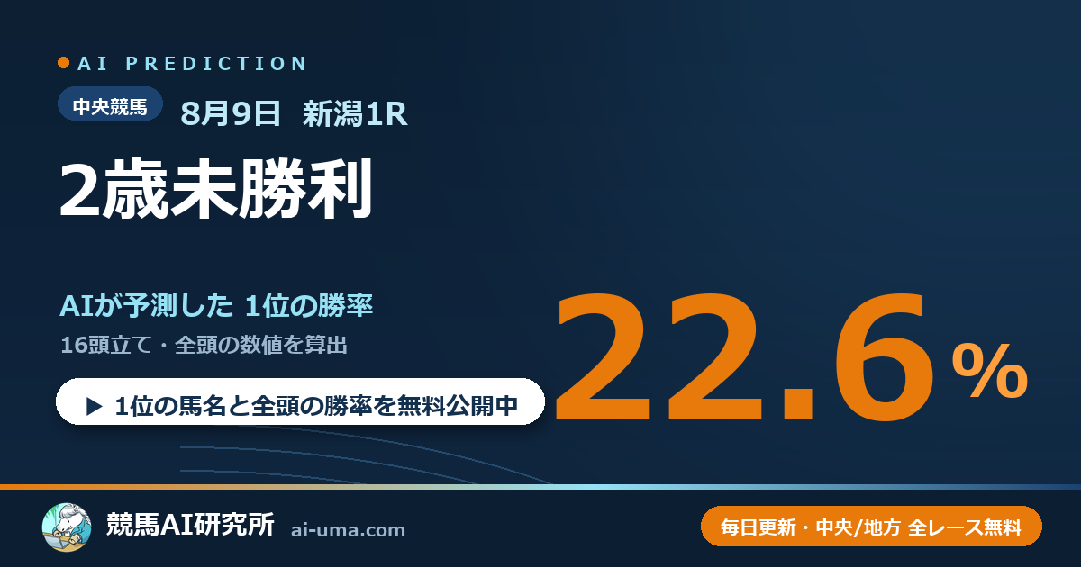 2026年8月9日 新潟1R 2歳未勝利