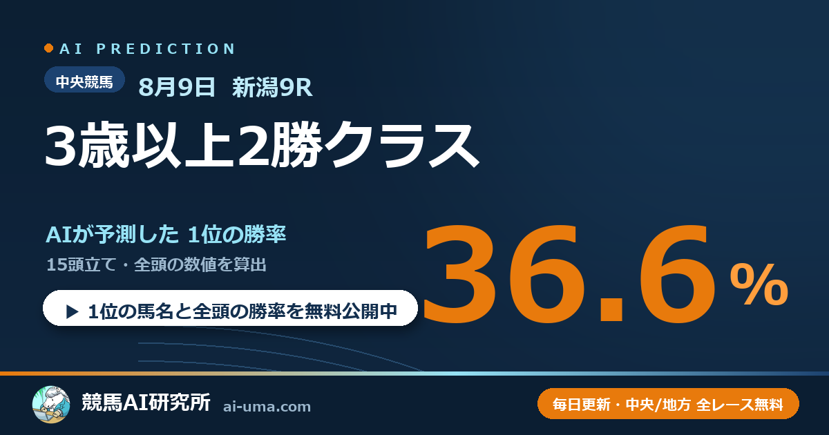 2026年8月9日 新潟9R 3歳以上2勝クラス