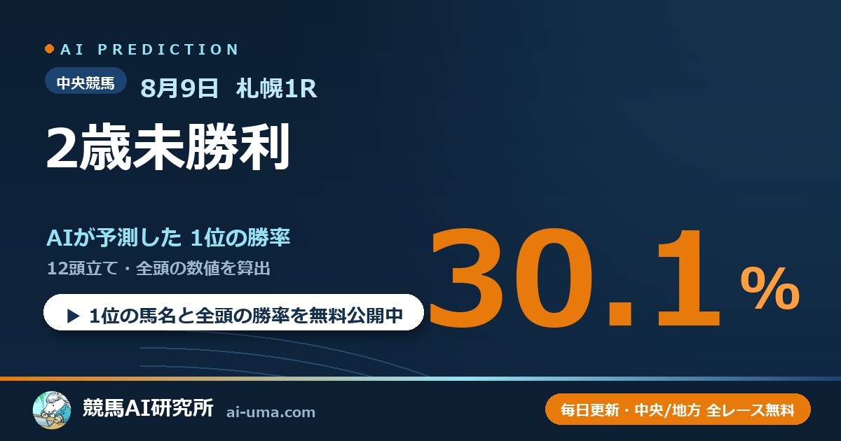 2026年8月9日 札幌1R 2歳未勝利