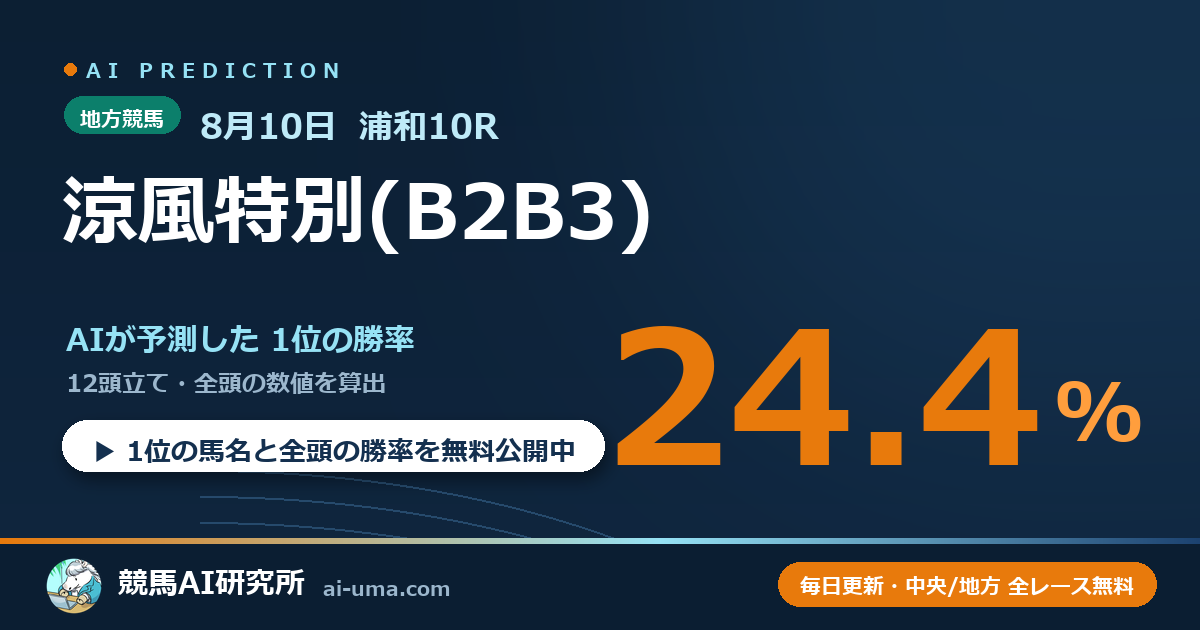 2026年8月10日 浦和10R 涼風特別(B2B3)