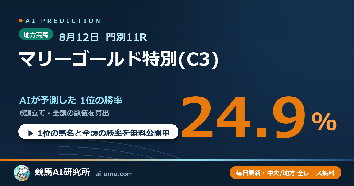 2026年8月12日 門別11R マリーゴールド特別(C3)