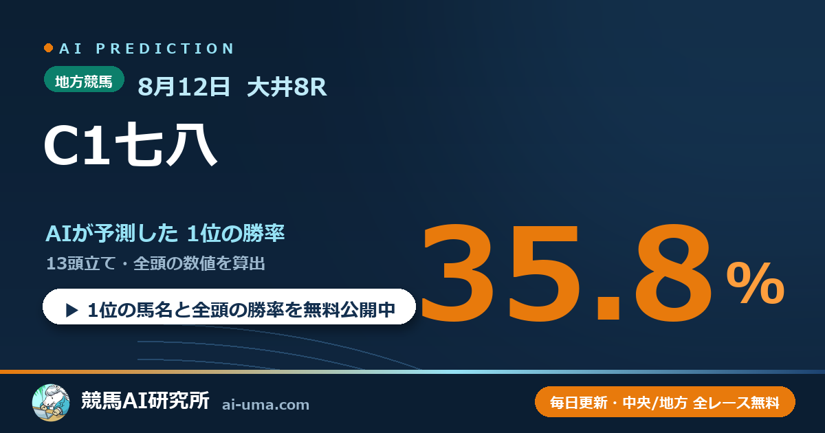 2026年8月12日 大井8R C1七八