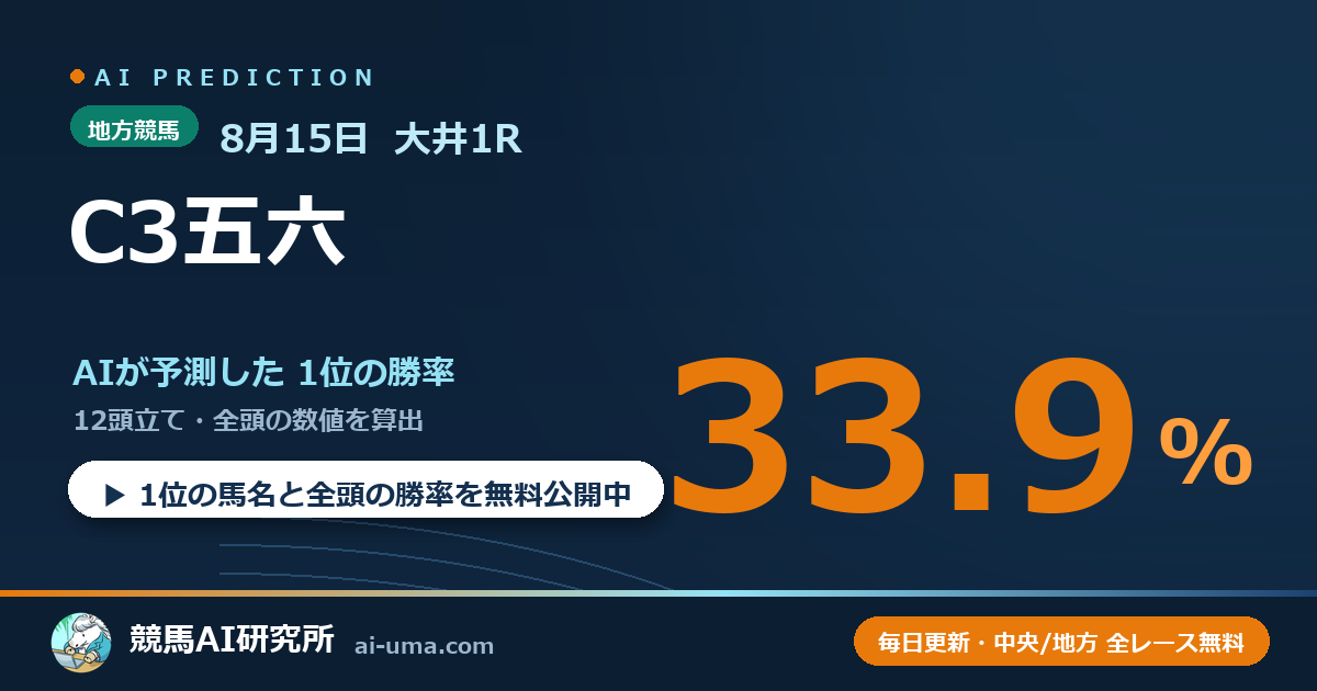 2026年8月15日 大井1R C3五六
