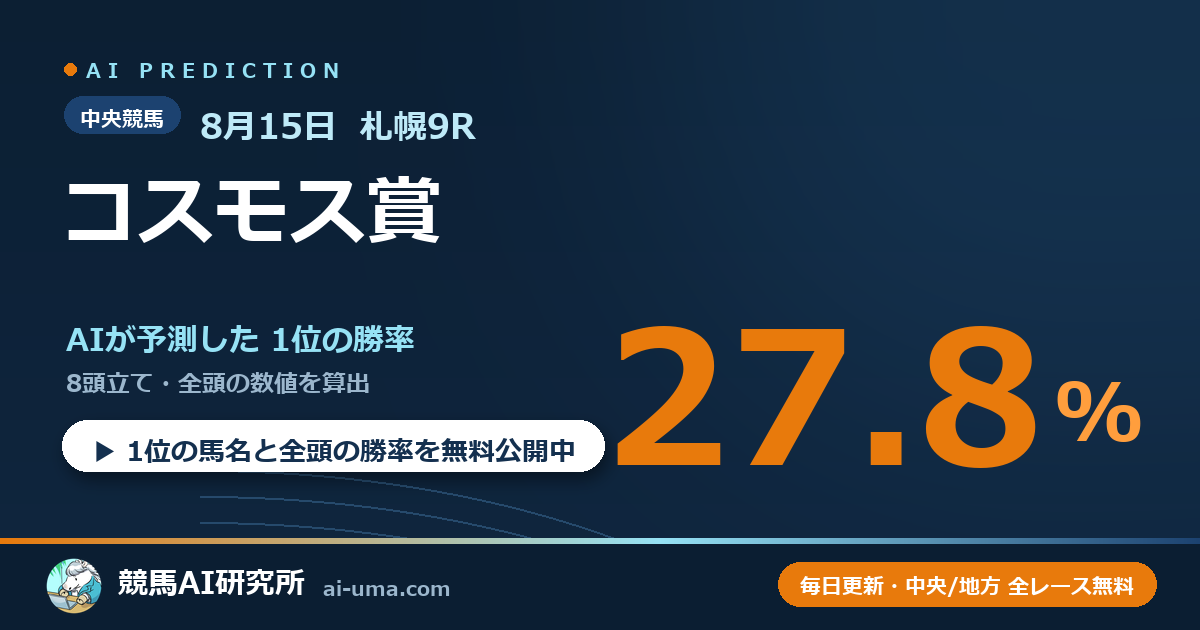 2026年8月15日 札幌9R コスモス賞