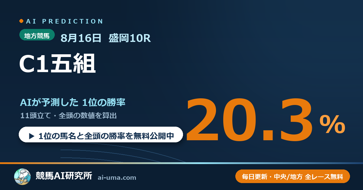 2026年8月16日 盛岡10R C1五組