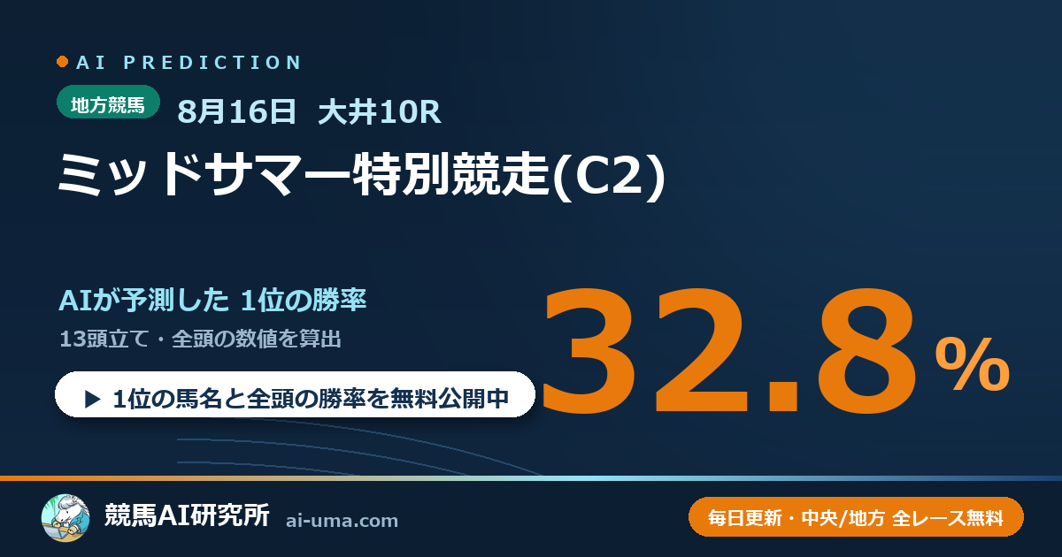 2026年8月16日 大井10R ミッドサマー特別競走(C2)