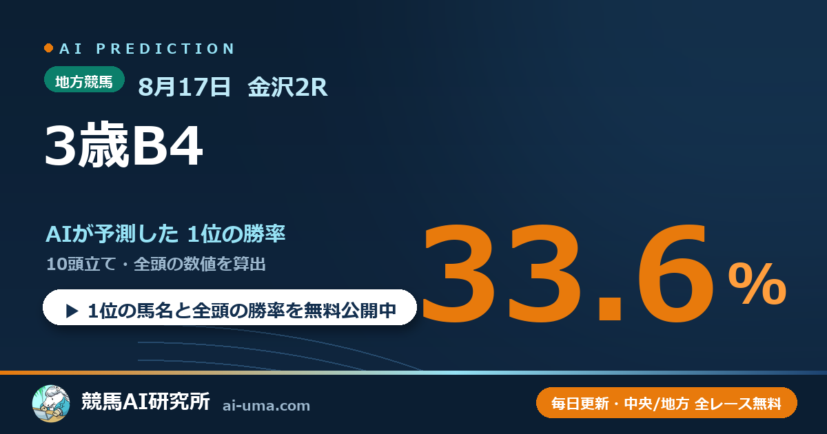 2026年8月17日 金沢2R 3歳B4