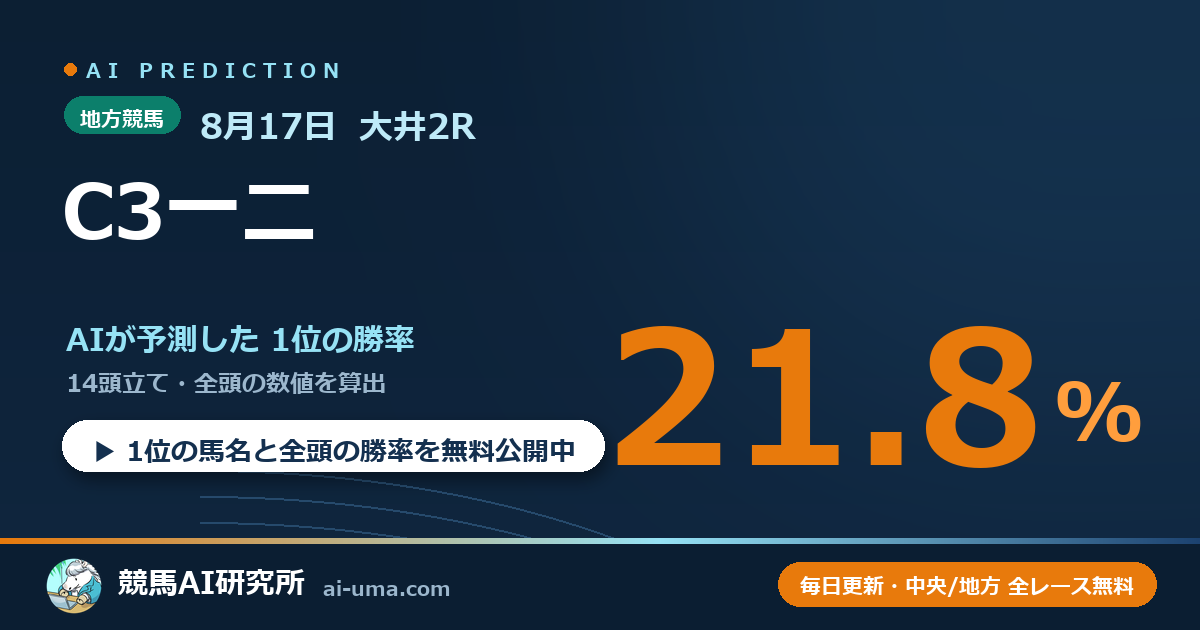 2026年8月17日 大井2R C3一二