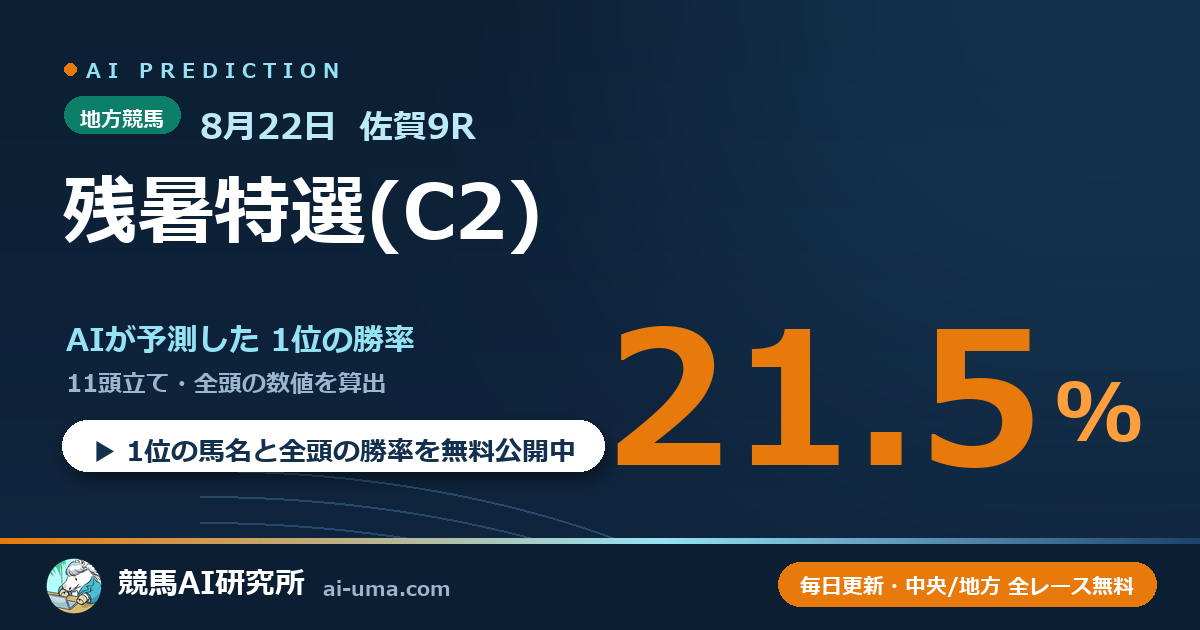 2026年8月22日 佐賀9R 残暑特選(C2)