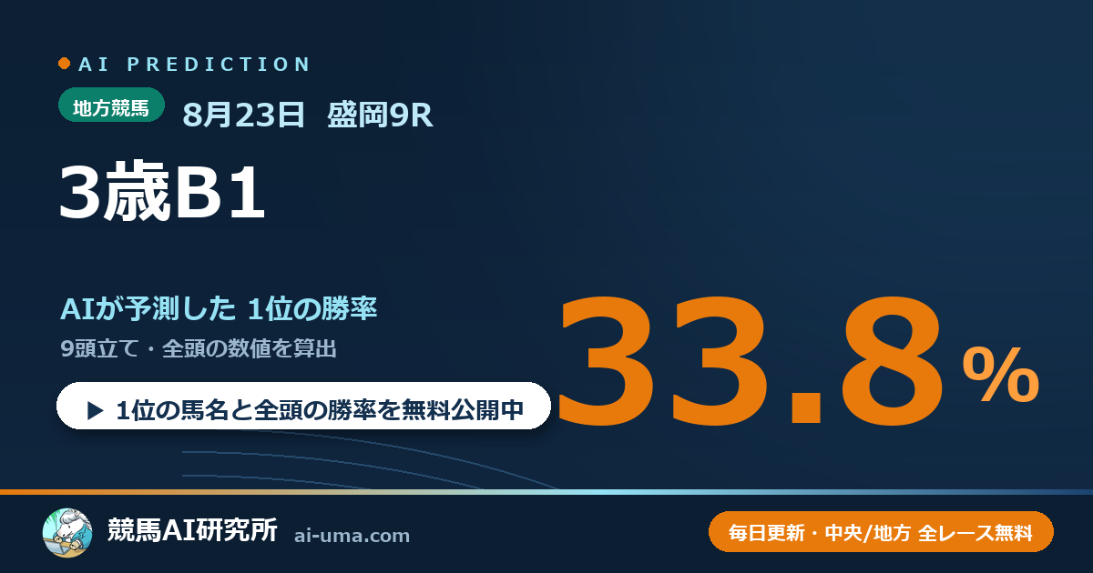 2026年8月23日 盛岡9R 3歳B1