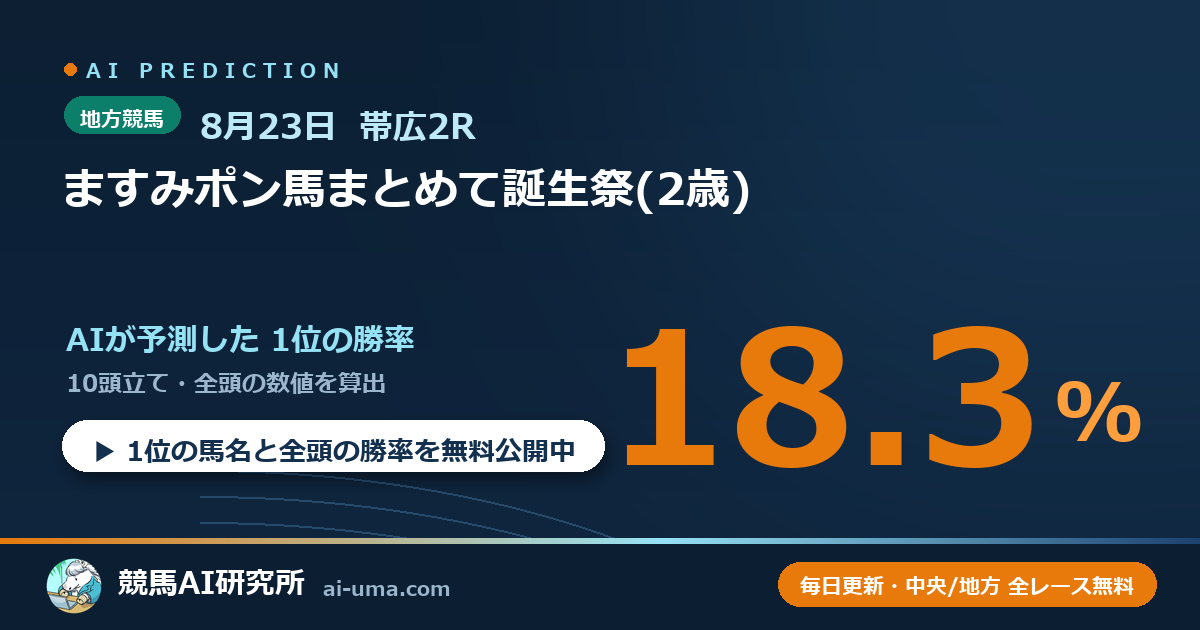 2026年8月23日 帯広2R ますみポン馬まとめて誕生祭(2歳)
