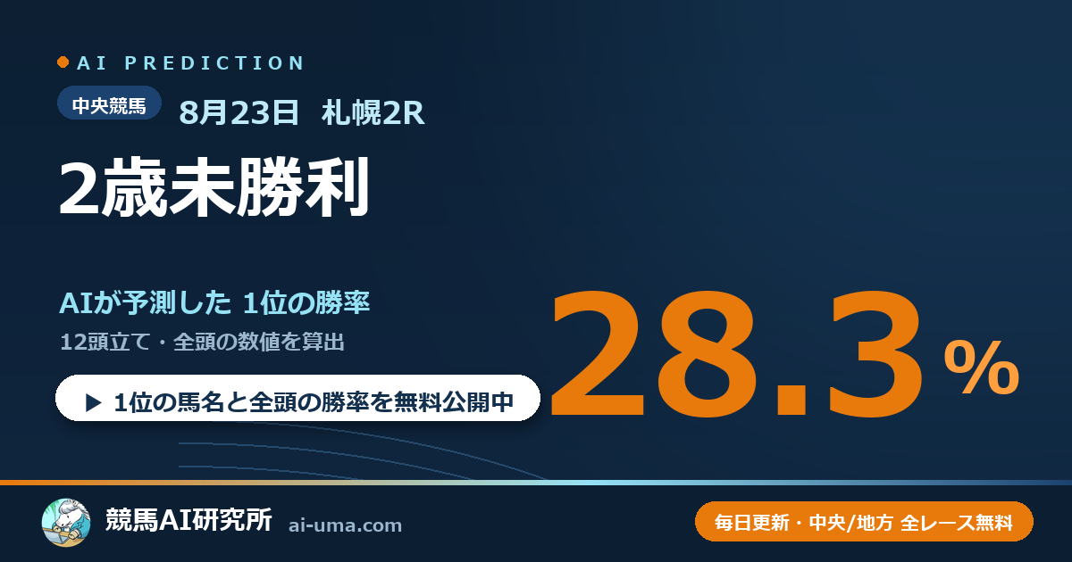 2026年8月23日 札幌2R 2歳未勝利