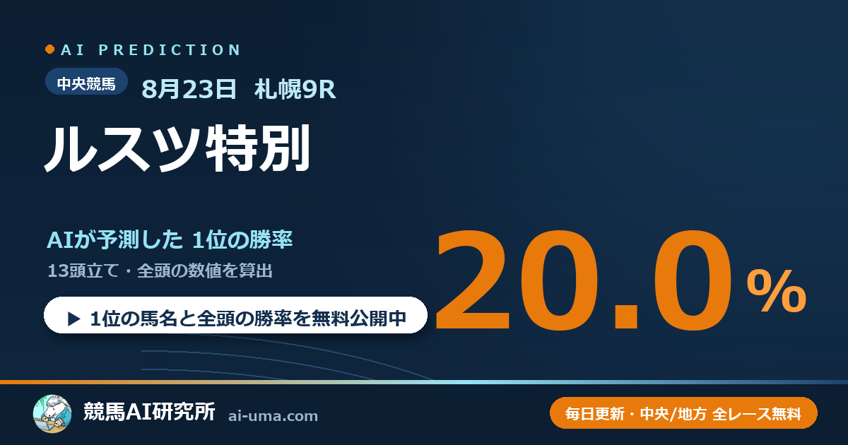 2026年8月23日 札幌9R ルスツ特別