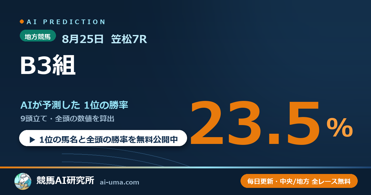 2026年8月25日 笠松7R B3組