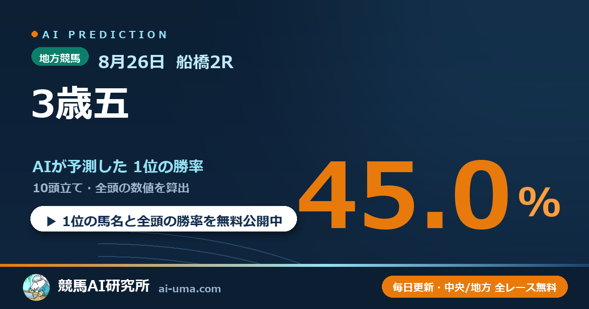2026年8月26日 船橋2R 3歳五