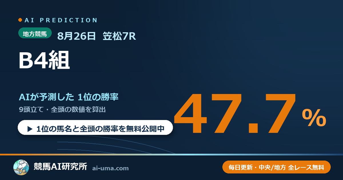 2026年8月26日 笠松7R B4組